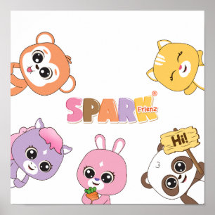 Fröhlicher Animal Frienz: Spielerische Charaktere  Poster