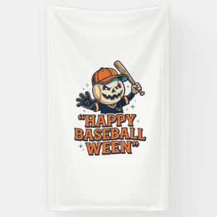 Fröhlicher Baseball Ween Vintage Halloween Basebal Banner