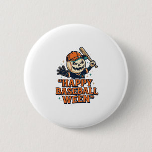 Fröhlicher Baseball Ween Vintage Halloween Basebal Button