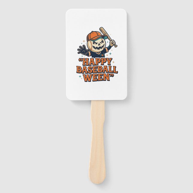 Fröhlicher Baseball Ween Vintage Halloween Basebal Fächer (Vorderseite)