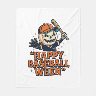 Fröhlicher Baseball Ween Vintage Halloween Basebal Fleecedecke