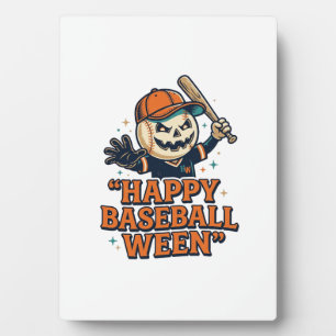 Fröhlicher Baseball Ween Vintage Halloween Basebal Fotoplatte