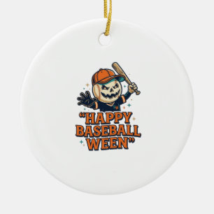 Fröhlicher Baseball Ween Vintage Halloween Basebal Keramik Ornament