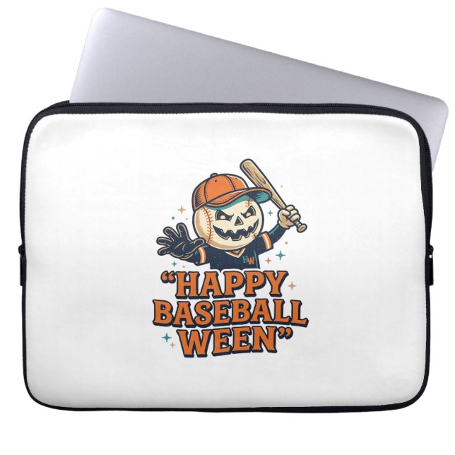 Fröhlicher Baseball Ween Vintage Halloween Basebal Laptopschutzhülle (Vorderseite)