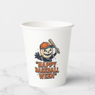 Fröhlicher Baseball Ween Vintage Halloween Basebal Pappbecher
