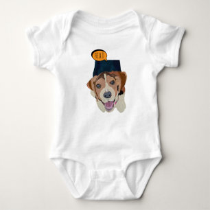 Fröhlicher Beagle in farbiger Skizze Baby Strampler