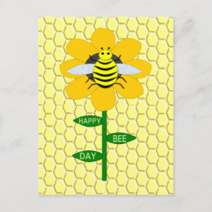 Fröhlicher Bienentag Geburtstag Hummel Postkarte