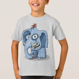 Fröhlicher Blauer Elefant T-Shirt