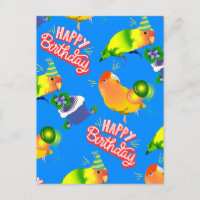 Fröhlicher Blauer Happy Birds Lovebird Papagei