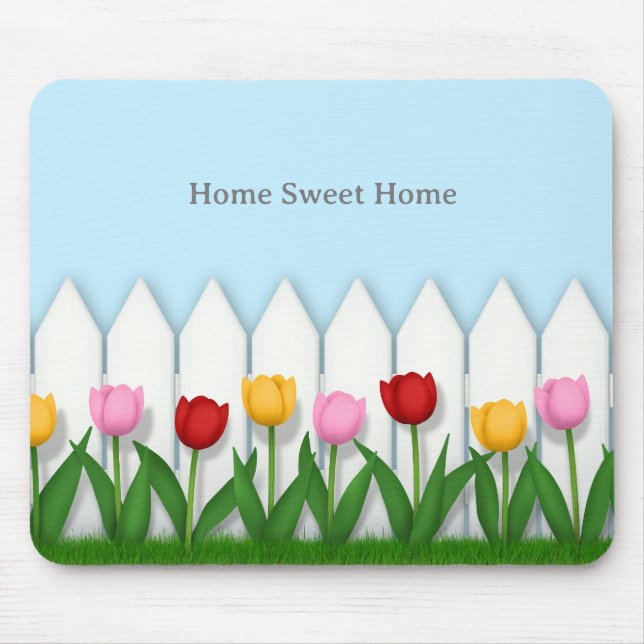 Fröhlicher Blumengarten Individuelle Name oder Tex Mousepad (Vorne)