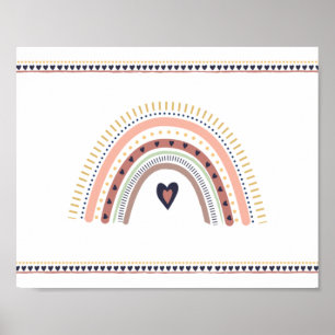 Fröhlicher Boho-Regenbogen Moderne Minimale Wandku Poster