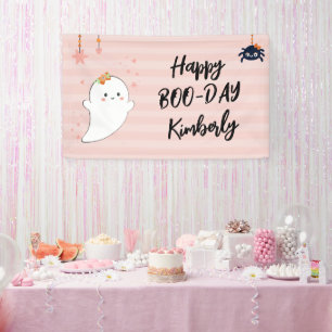 Fröhlicher Booday Halloween Geburtstag Banner