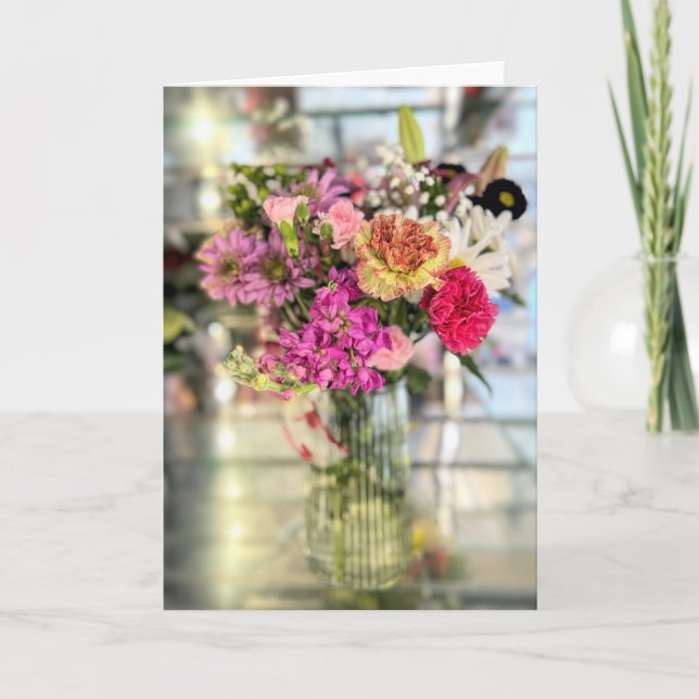 fröhlicher Bouquet Karte (Vorderseite)