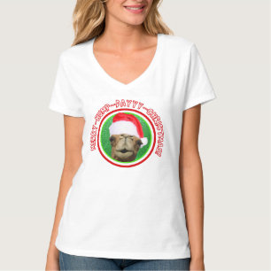 Fröhlicher Buckel-Tagesweihnachtskamel-T - Shirt
