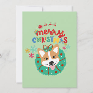 Fröhlicher Bunter Frohe Weihnachten Huskie Doggie 