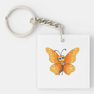 Fröhlicher Cartoon Butterfly Schlüsselanhänger
