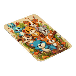 Fröhlicher Cartoon Eichhörnchen Foto Magnet