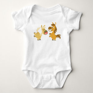 Fröhlicher Cartoon Ponies Baby Apparel Strampler