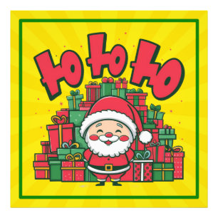 Fröhlicher Cartoon-Weihnachtsmann Weihnachten Fotodruck