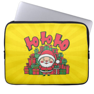 Fröhlicher Cartoon-Weihnachtsmann Weihnachten Laptopschutzhülle