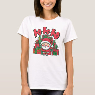Fröhlicher Cartoon-Weihnachtsmann Weihnachten T-Shirt