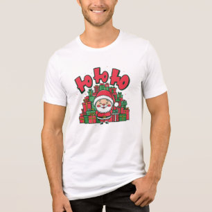 Fröhlicher Cartoon-Weihnachtsmann Weihnachten Tri-Blend Shirt