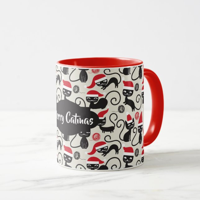 Fröhlicher Catmas-Becher Tasse (VorderseiteRechts)