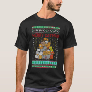 Fröhlicher Catmas Weihnachtskatzenbaum Kätzchen X  T-Shirt