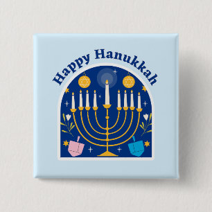 Fröhlicher Chanukka-Feiertags-Festbutton Button