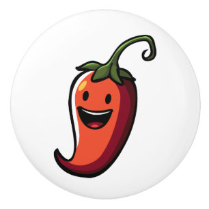 Fröhlicher Chili Pepper Keramikknauf