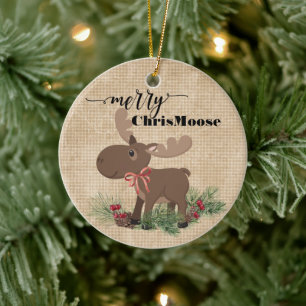 Fröhlicher ChrisMoose Keramik Ornament