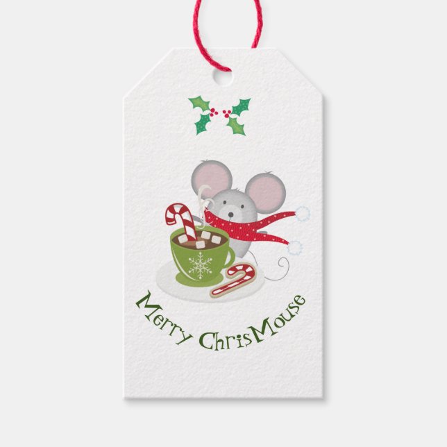 Fröhlicher ChrisMouse, Feiertagsmaus Geschenkanhänger (Vorderseite)
