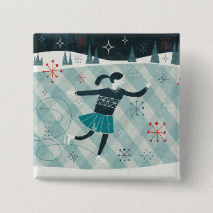 Fröhlicher Christmastime Skater Button