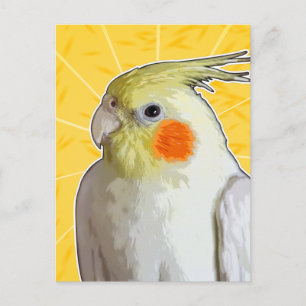 Fröhlicher Cockatiel Bird Lemon Gelber Sonnenschei Postkarte