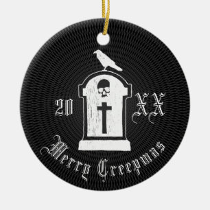 Fröhlicher Creepmas Grundstein Keramik Ornament