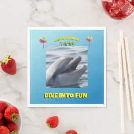 Fröhlicher Delfin-Geburtstag Serviette