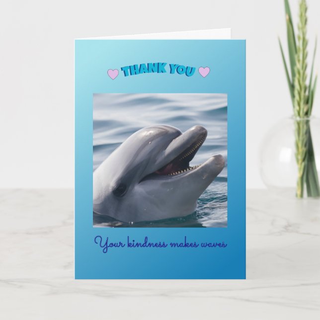 Fröhlicher Delfin Ozean  Dankeskarte (Vorderseite)