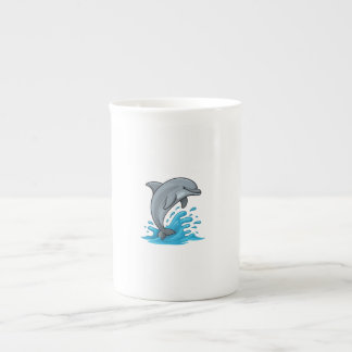 Fröhlicher Delfin Sprung - Spezialtasse Prozellantasse