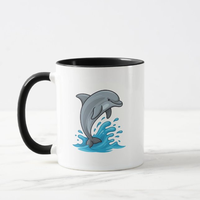 Fröhlicher Delfin Sprung - Tasse (Links)