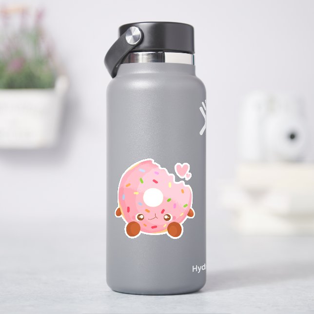 Fröhlicher Donut mit Streuseln Aufkleber (HydroFlask)