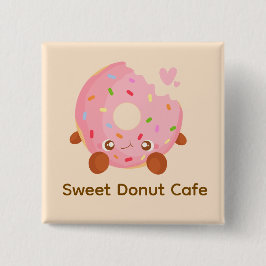 Fröhlicher Donut mit Streuseln Button