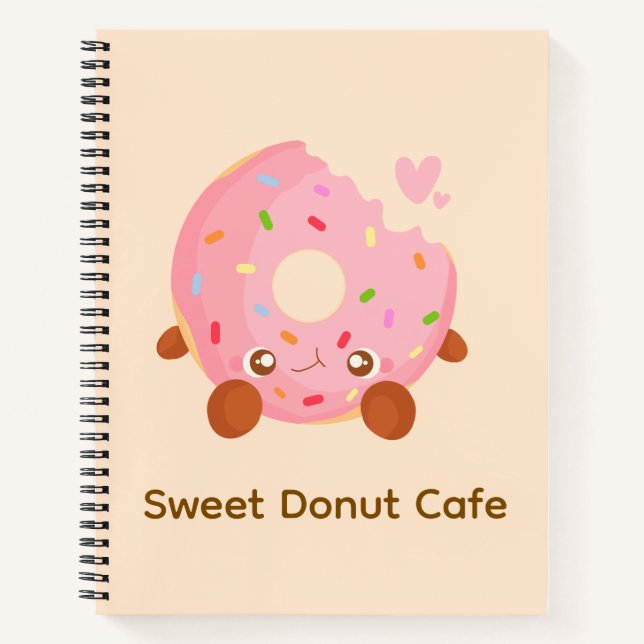 Fröhlicher Donut mit Streuseln Notizbuch (Vorderseite)