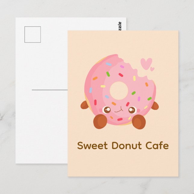 Fröhlicher Donut mit Streuseln Postkarte (Vorne/Hinten)