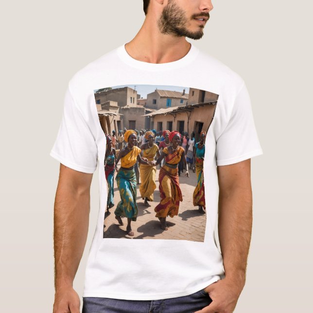 Fröhlicher Dorftanz der Feier T-Shirt (Vorderseite)