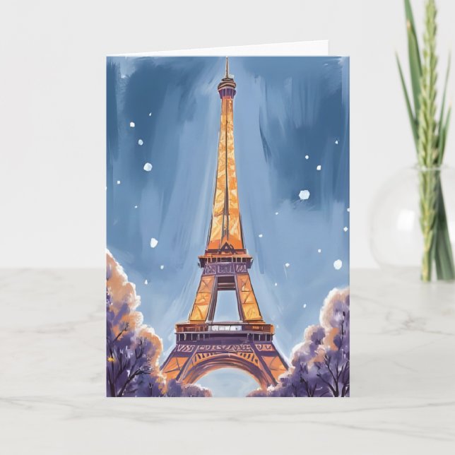 Fröhlicher Eiffelturm | Paris Weihnachten Wasserfa (Vorderseite)