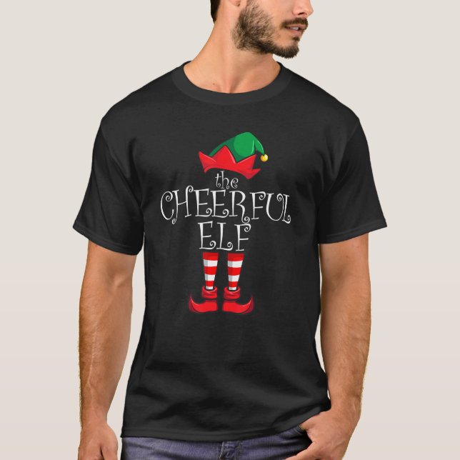Fröhlicher Elf Matching Familie Weihnachten Pajama T-Shirt (Vorderseite)