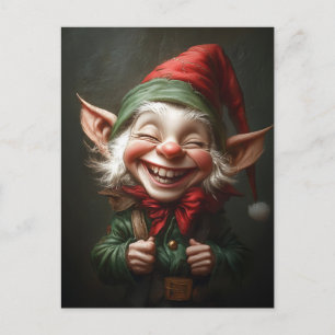 Fröhlicher Elf mit einem großen Lachen Postkarte