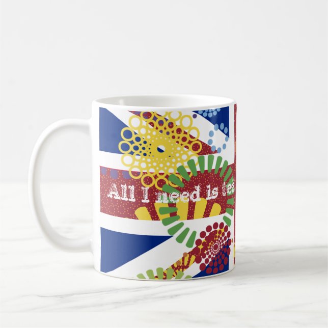 Fröhlicher England Britischer Need Tea Flag Union  Tasse (Links)