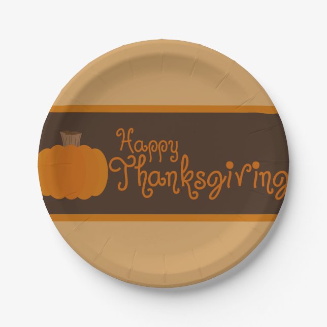 Fröhlicher Erntedankfest Autumn Pumpkin Pappteller (Vorderseite)