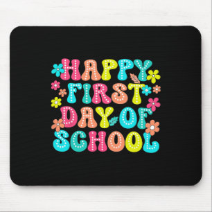 Fröhlicher erster Schultag Bleistift Lehrer Kinder Mousepad